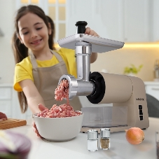 Мясорубка электрическая Endever Sigma-106 бежевый, 2000 Вт, 2 кг/мин, реверс, насадки - 6