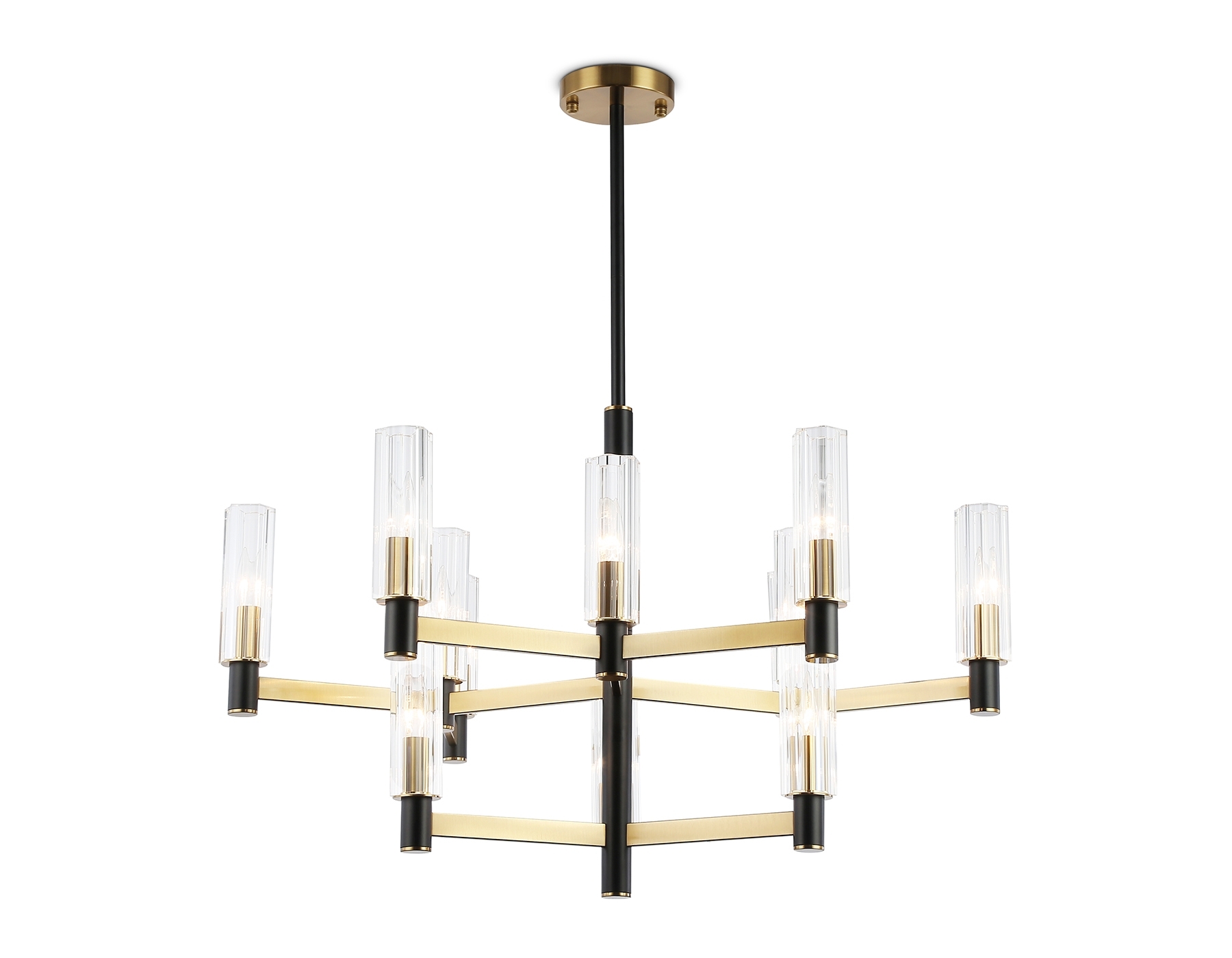 Люстра Ambrella light LH55515/12 BK/BS/CL черный/латунь/прозрачный E14*12 max 40W D860*905