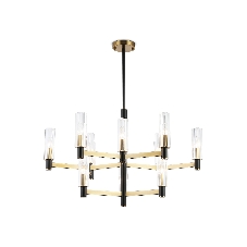 Люстра Ambrella light LH55515/12 BK/BS/CL черный/латунь/прозрачный E14*12 max 40W D860*905
