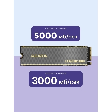 Накопитель SSD ADATA LEGEND 860, 500Gb, PCIe 4.0 x4, M.2 2280, NVMe, R/W 5000/3000, с радиатором