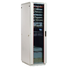Шкаф телеком. напольный 42U (600x800) дверь стекло (ШТК-М-42.6.8-1ААА) (3 коробки)