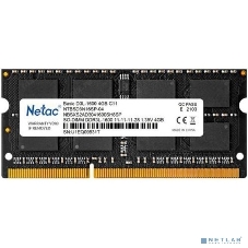 Оперативная память NETAC Basic, DDR3L, 4GB (1x4GB), 1600MHz, CL11, SO-DIMM