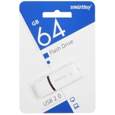 Флешка USB Smartbuy Paean white (SB64GBPN-W), 64Gb, USB 2.0, R/W 25/15, белый