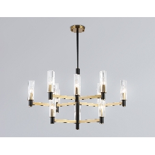 Люстра Ambrella light LH55515/12 BK/BS/CL черный/латунь/прозрачный E14*12 max 40W D860*905