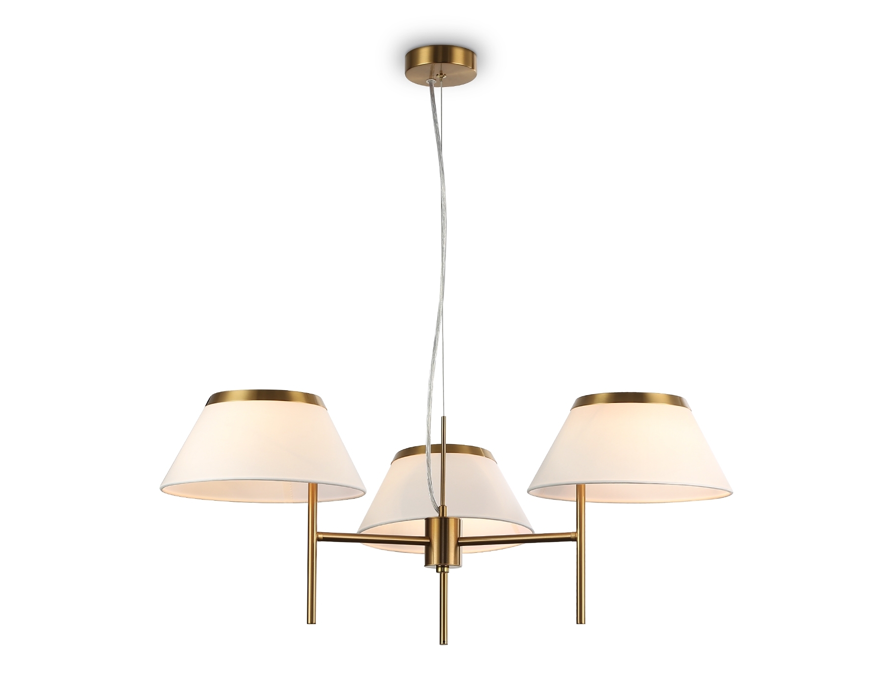 Люстра Ambrella light LH72471/3 BS/WH латунь/белый Е14/3 max 40W D800*290-1080