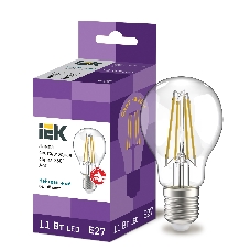 Лампа cветодиодная LED A60 шар прозр. IEK LLF-A60-11-230-40-E27-CL 11Вт 230В 4000К E27 серия 360°