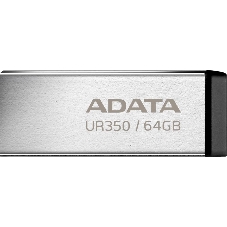Флешка USB ADATA UR350 (UR350-64G-RSR/BK), 64Gb, USB 3.2, R/W 100/15, серебристый/черный