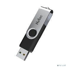 Флешка USB Netac U505 (NT03U505N-128G-20BK), 128Gb, USB 2.0, R/W 70/30, черный/серебристый