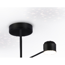 Потолочный светодиодный светильник Ambrella light FL51632/4+1 BK/GD черный/золото 3000K-6400K 48W 910*745*300 (ПДУ ИК)