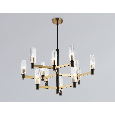 Люстра Ambrella light LH55515/12 BK/BS/CL черный/латунь/прозрачный E14*12 max 40W D860*905