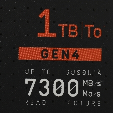 Накопитель SSD WD 1Tb Black SN850X, M.2(22x80мм), NVMe, PCIe 4.0 x4, 3D TLC, R/W 7300/6300Mb/s, IOPs 800 000/1 100 000, TbW 600, DWPD 0.3 (12 мес.)