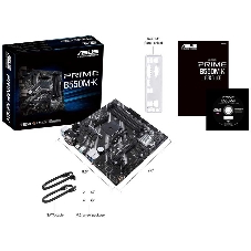 Материнская плата ASUS PRIME B550M-K, AM4, AMD B550, 4xDDR4, 4xSATA, 2xM.2, 1xPCIe 4.0 x16, 2xPCIe x1, 1xDVI-D, 1xHDMI, 1xVGA, 1x 1Gb LAN, 4xUSB 3.2 Gen 1, 2xUSB 3.2 Gen 2, 3x3.5 мм, 7.1, mATX