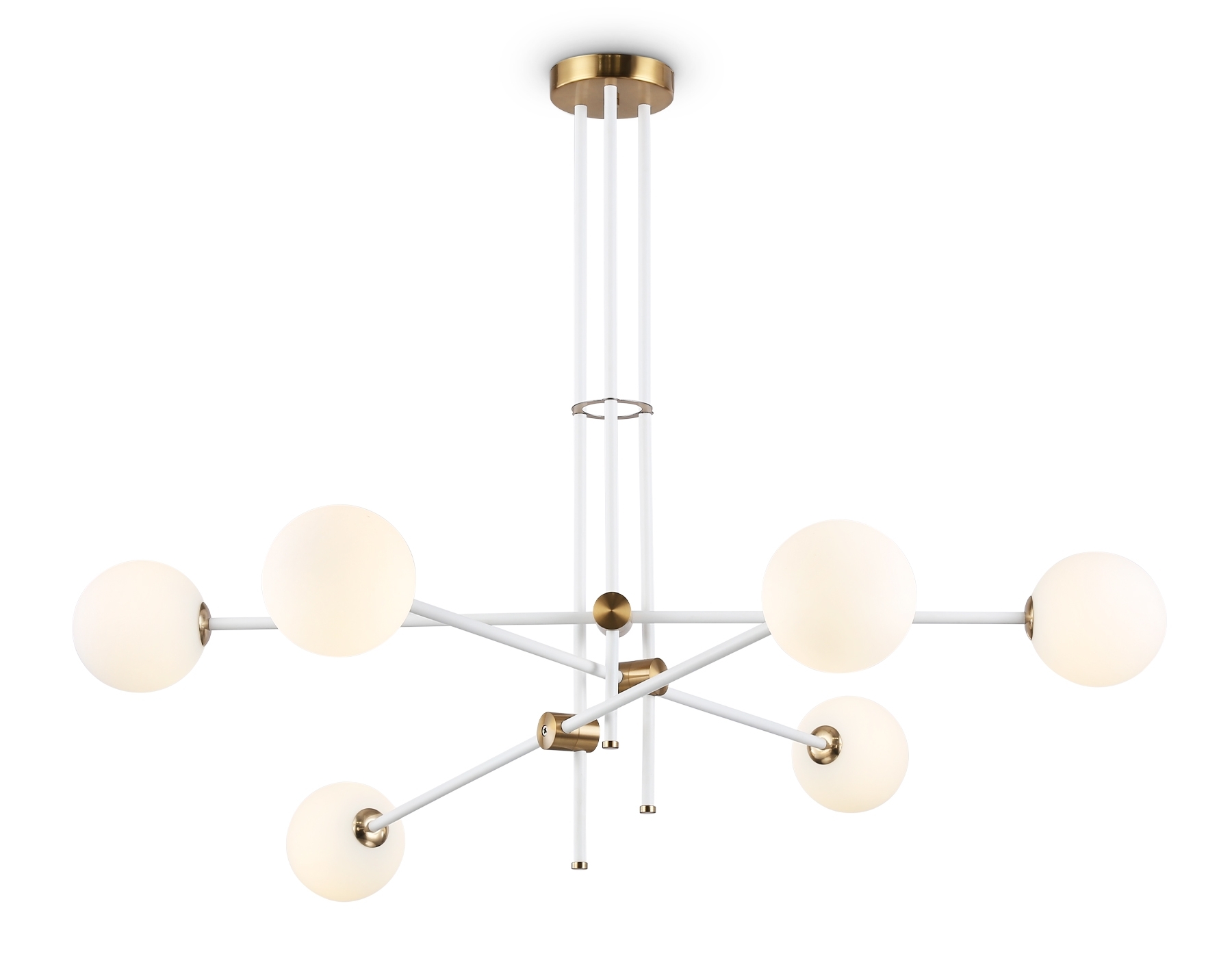 Светитльник Ambrella Light TR2521/6 WH/BS белый/латунь G9/6 max 10W D970*750