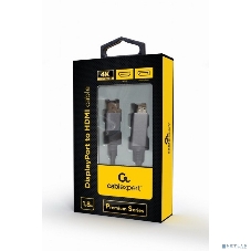 Кабель DisplayPort->HDMI Cablexpert CC-DP-HDMI-4K-6, 4K, 1.8м, 20M/19M, черный, экран, пакет