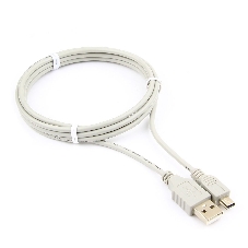 Кабель USB2.0 Cablexpert CC-USB2-AM5P-6-N, AM/MiniUSB, медь, экран, Pro, 1.8м серый, пакет