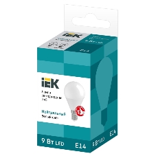 Лампа светодиодная LED 9Вт 230В 4000К E14 шар LLE-G45-9-230-40-E14 IEK