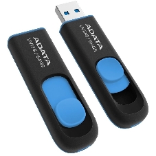 Флешка USB ADATA UV128 (AUV128-64G-RBE), 64Gb, USB 3.0, R/W 100/30, черный/синий