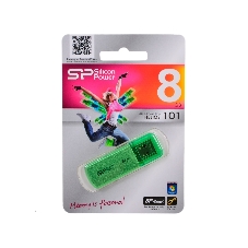 Флешка USB R/W Silicon Power R/W 8Gb Helios 101 SP008Gb,UF2101V1N USB 2.0 зеленый
