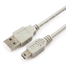 Кабель USB2.0 Cablexpert CC-USB2-AM5P-6-N, AM/MiniUSB, медь, экран, Pro, 1.8м серый, пакет