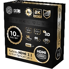 Кабель аудио-видео Cactus CS-HDMI-AOC-2.1-50 HDMI (m)/HDMI (m) 50м. позолоч.конт. черный