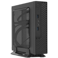 Компьютерный корпус Slim Case Powerman ME100S-BK front fan 4cm, 120W adapter, Mini ITX, VESA