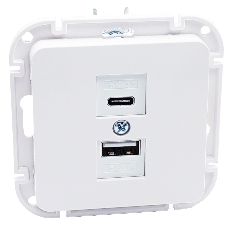 Механизм роз. Type-C+USB 3А серия АСТРУМ, белый (РП5-6562)
