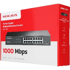 Коммутатор Mercusys MS116GS, 16×1 Гбит/с, неуправляемый