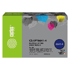 Чернила Cactus CS-EPT6641-4 голубой/пурпурный/желтый/черный набор 4x100мл для Epson L100/L110/L120/L132/L200/L210/L222/L300/L312/L350/L355/L362/L366/L456/L550/L555/L566/L1300