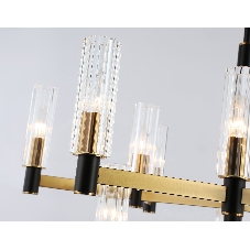 Люстра Ambrella light LH55515/12 BK/BS/CL черный/латунь/прозрачный E14*12 max 40W D860*905