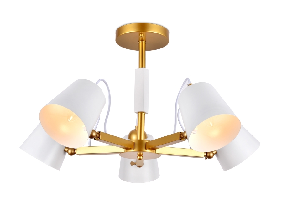 Светильник Ambrella light TR3101/5 WH/GD белый/золото E14 max 40W D680*370