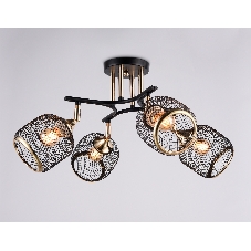 Светильник Ambrella light TR80177/4 BK/FGD черный/золото E27/4 max 40W D640*260