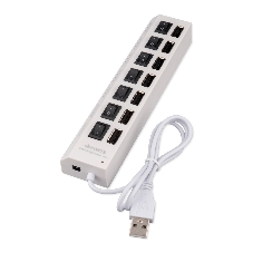 USB-концентратор Gembird UHB-U2P7-01W, USB, 7хUSB, USB или внешний адаптер питания