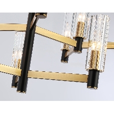 Люстра Ambrella light LH55515/12 BK/BS/CL черный/латунь/прозрачный E14*12 max 40W D860*905