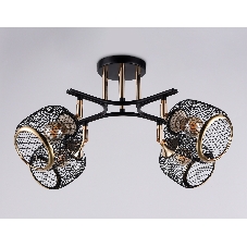 Светильник Ambrella light TR80177/4 BK/FGD черный/золото E27/4 max 40W D640*260