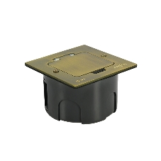 MultiDesk Лючок с розеткой 2К+З, 16А/250В, IP44 с монтажной коробкой для стены, фальшпола, стола Античная латунь, тип MDK21 | MDK21102BA | SE