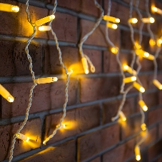 Новогодние светоукрашения Neon-night Гирлянда Айсикл (бахрома) светодиодный, 4,8 х 0,6 м, белый провод, 220В, диоды тепло-белые