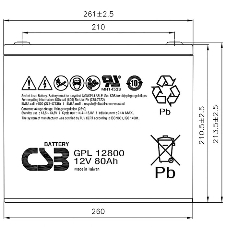 Батарея CSB GPL-12800 (12V, 80Ah) для UPS