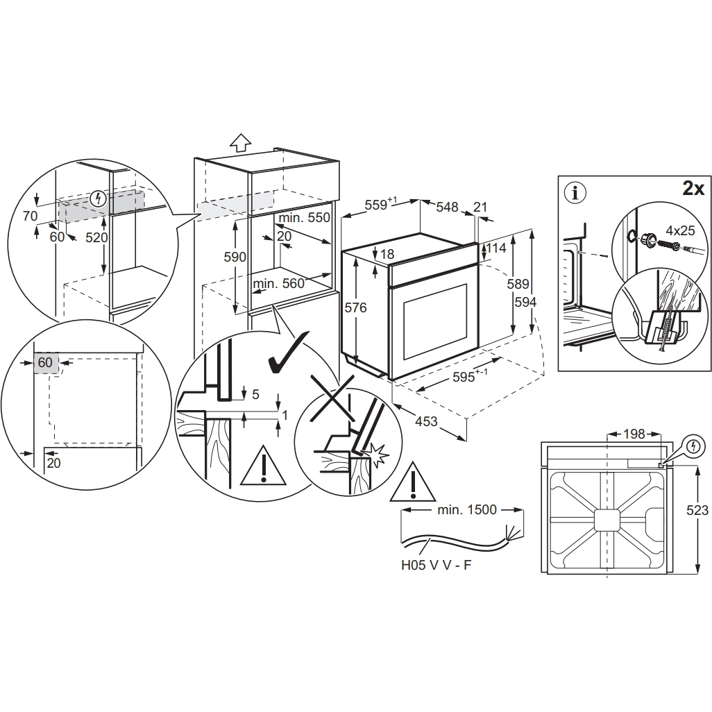 Духовой шкаф электрический Electrolux LOE8F38X с конвекцией, объем 72 л, 17 режимов, очистка каталитическая, 3 стекла в дверце, направляющие проволочные + телескопические (1 уровень),нержавеющая сталь