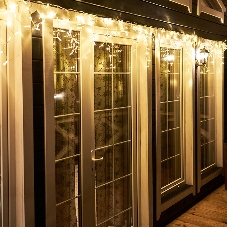 Новогодние светоукрашения Neon-night Гирлянда Айсикл (бахрома) светодиодный, 4,8 х 0,6 м, белый провод, 220В, диоды тепло-белые
