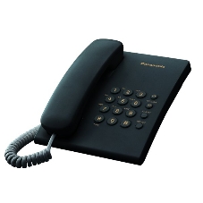 Телефон проводной Panasonic KX-TS2350RUB черный повтор номера, регул-ка громкости, кр.на стену