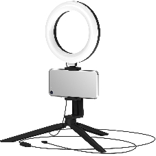 Светильник кольцевой Gauss 10W 600lm 3000-6500K 5V USB IP20 160x23мм черный дим, пульт LED 8