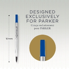 Стержень роллер Parker Quink Z01 (CW1950327) M 0.7мм, синие чернила, блистер (2шт)
