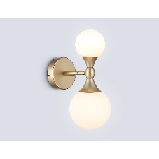 Настенный светильник Ambrella light LH51053/2 GD/FR золото/белый матовый G9*2 max 28W 120*195*300
