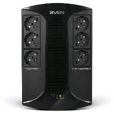 Источник бесперебойного питания SVEN UP-L1000E 1000VA/500W (6 розеток: 3х UPS/сетевой фильтр+3 x сетевой фильтр)