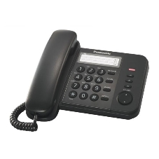 Телефон проводной Panasonic KX-TS2352RUB черный индикатор вызова,порт для доп. телеф. оборуд.,4 уровня громкости звонка