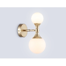 Настенный светильник Ambrella light LH51053/2 GD/FR золото/белый матовый G9*2 max 28W 120*195*300