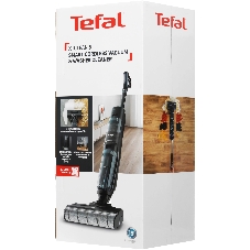 Пылесос вертикальный моющий Tefal X-Clean 5 GF5555F0 серый/черный, от аккумулятора, 200 Вт, уборка влажная, пылесборник 0.44 л