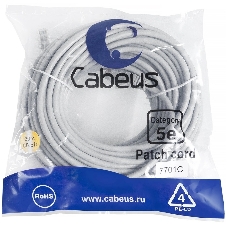 Патч-корд Cabeus PC-UTP-RJ45-Cat.5e-20m Cat.5e, неэкр., U/UTP, RJ45/RJ45, PVC, AWG24 20м, серый