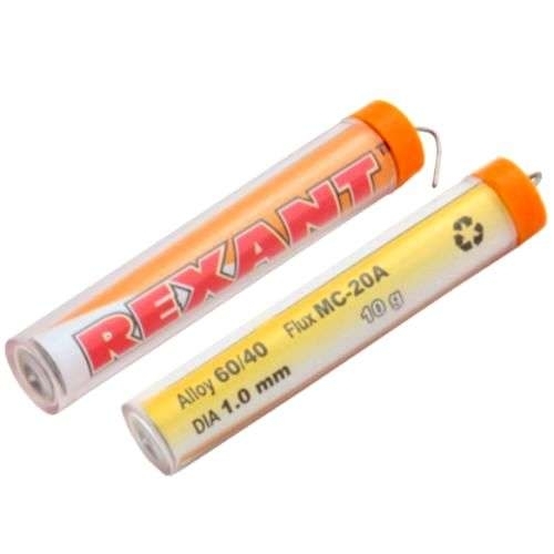 Припой с канифолью Rexant 10 гр.d=1.0 мм (Sn60 Pb40 Flux 2.2%)