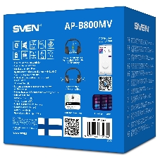 Беспроводные/проводные наушники Sven AP-B800MV черный, полноразмерные, Bluetooth + Jack 3.5 мм, складная конструкция, до 15 ч